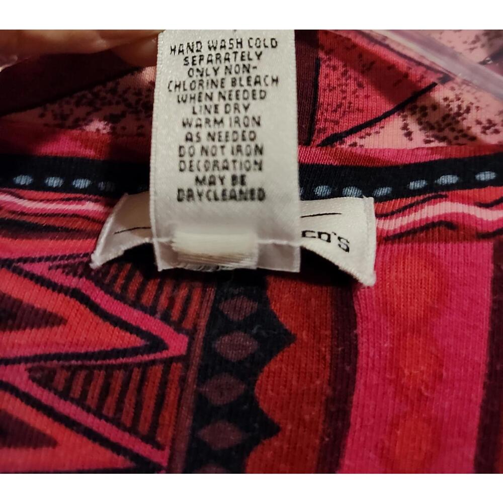 Spa by Chico's‎ Red Patterned Zip-Up Jacket - Picture 5 of 5